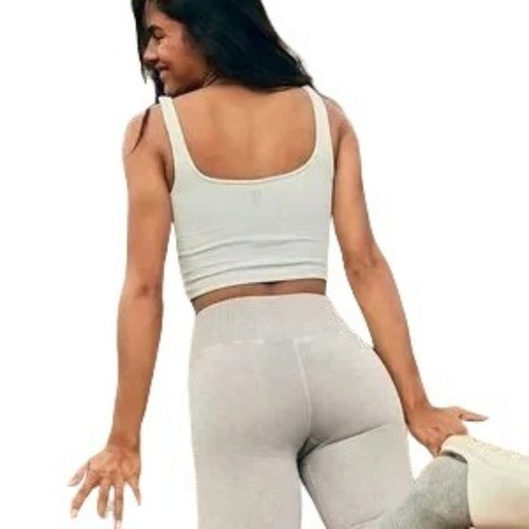 FREE PEOPLE HAPPINESS RUNS MINT GREEN SQUARE NECK CROP SZ: XS/S M/L NWOT - Picture 5 of 10